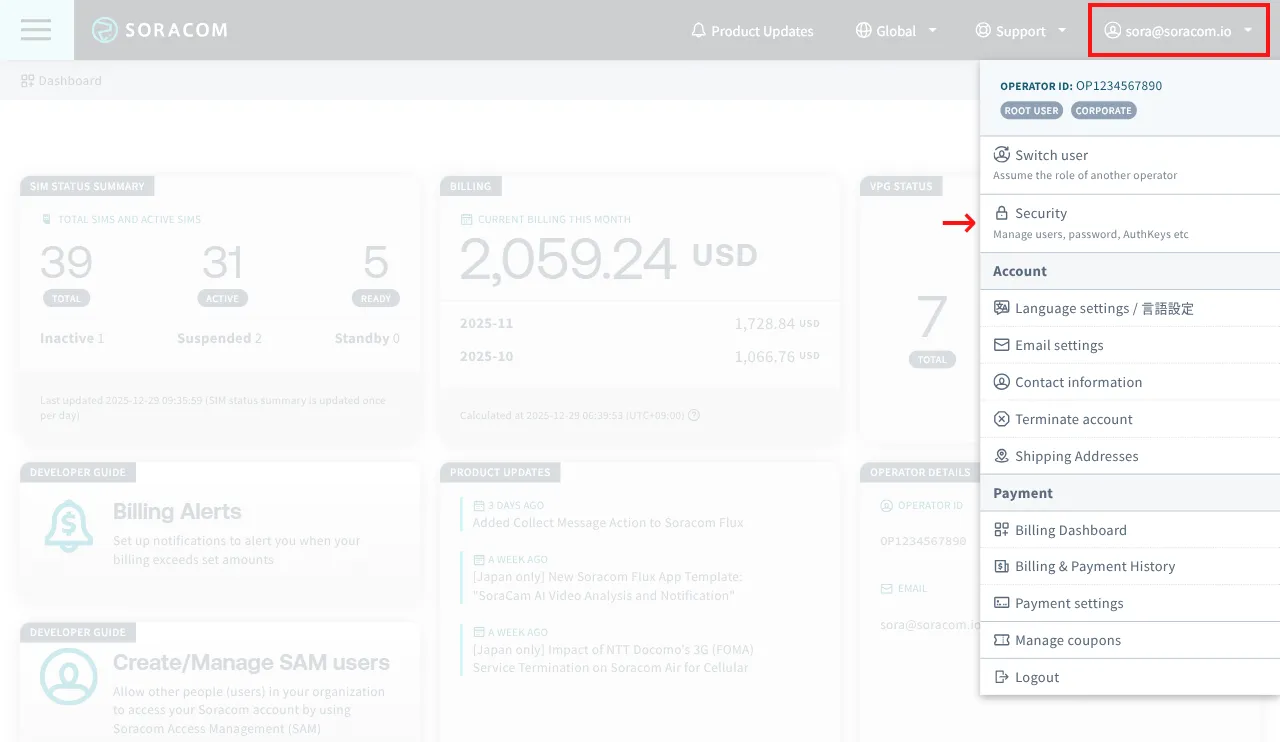 Account security