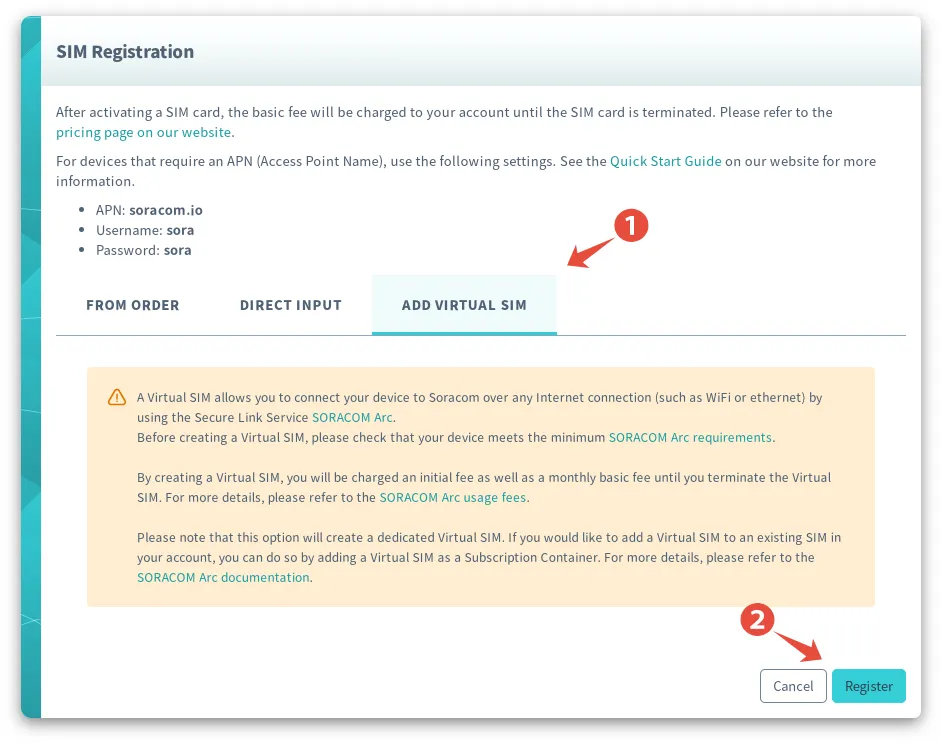 Create Standalone Virtual SIM